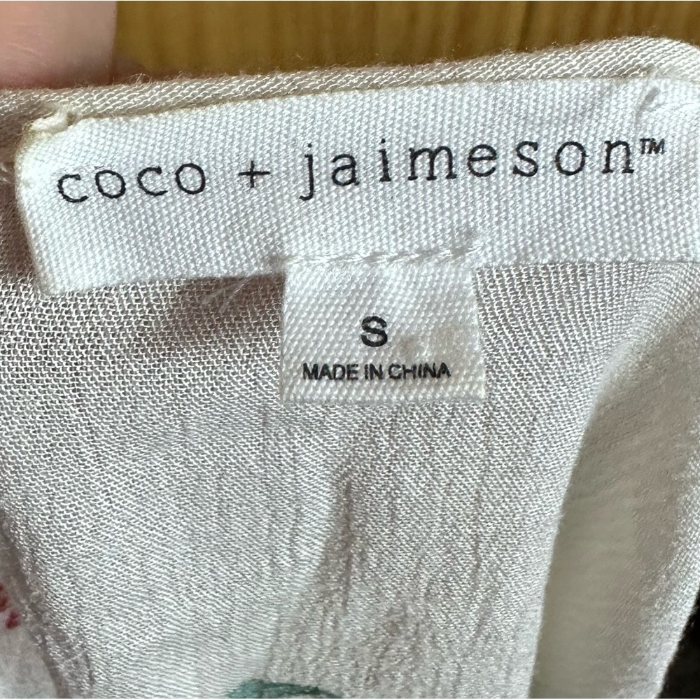 Coco + Jaimeson Cream Floral Print Fall Tassel Sc… - image 8